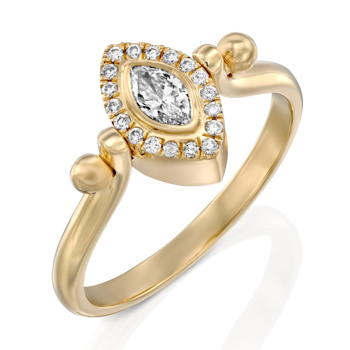 Russell - טבעת מסתובבת יהלומים לבנים -ראשאל